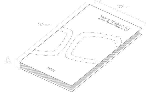 Disegno tecnico quotato dell’Agenda Docenti: 170 per 240 millimetri, spessore 13 millimetri